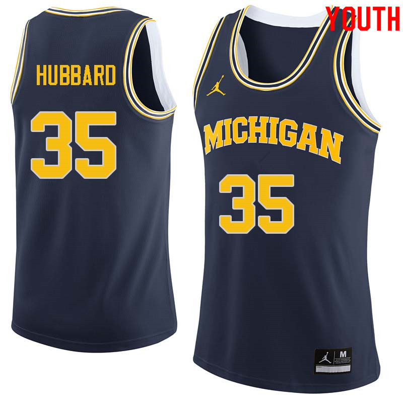 Youth #35 Phil Hubbard Michigan Wolverines College Basketball Jerseys Sale-Navy
